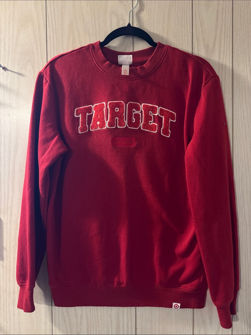 Target Unisex Red Crewneck with Embroidered Chest Logo